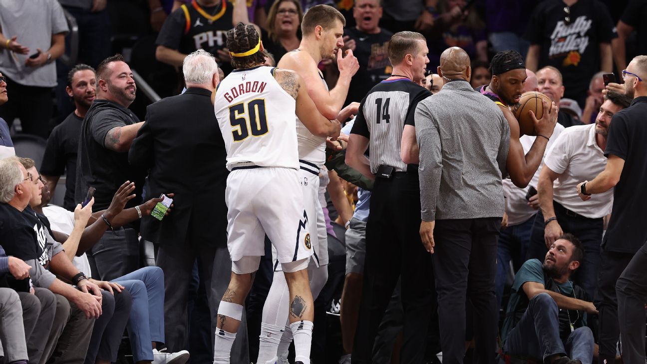 Denver Nuggets’ Nikola Jokic Receives Technical Foul After Contact with Suns’ Owner During Game 4